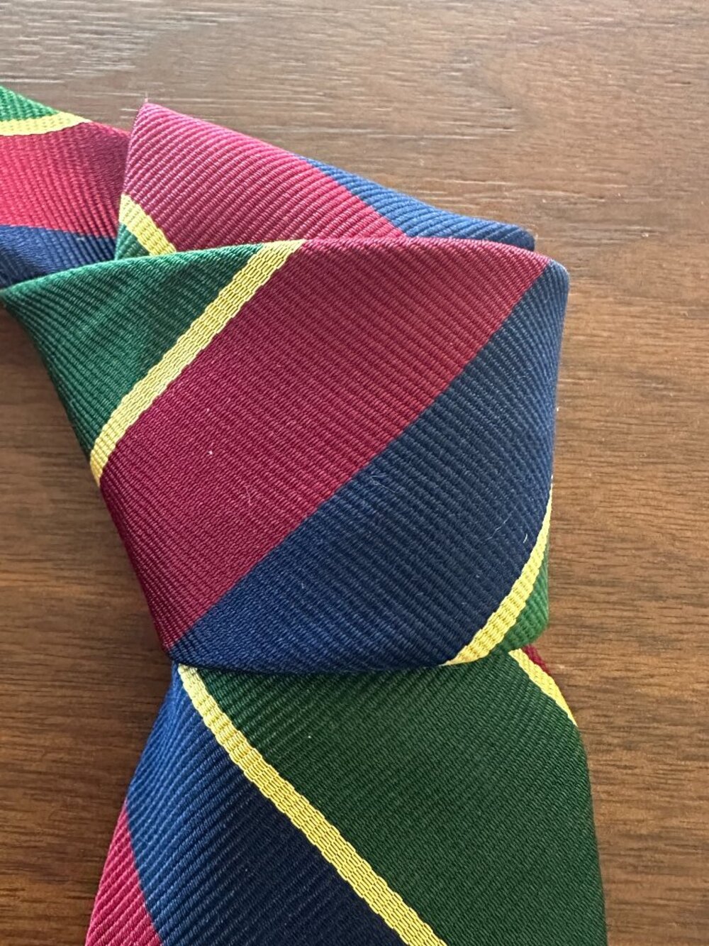 Robert Talbott Nordstrom Green Burgundy Striped Silk Tie